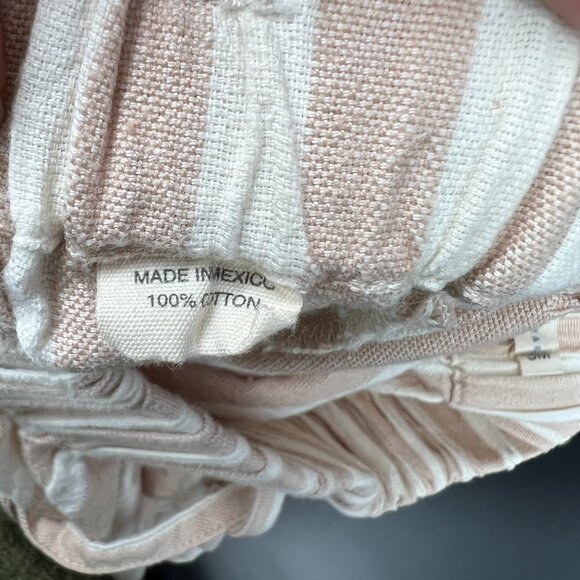 Proud Mary Striped Playa cotton Pants wide leg high rise coastal grandma tan S/M - Picture 13 of 13